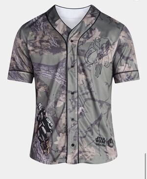 Star Wars The Mandalorian Baseball Jersey Adult Size X Small Camo Mando Shirt